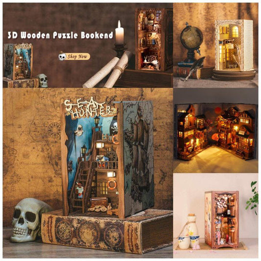 Halloween Sale🎃3D Wooden Puzzle Bookends